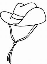 Coloring Hat Cowboy Pages Hats Drawing sketch template