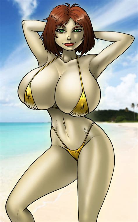 rule 34 april o neil beach bikini breasts large breasts tagme teenage mutant ninja turtles