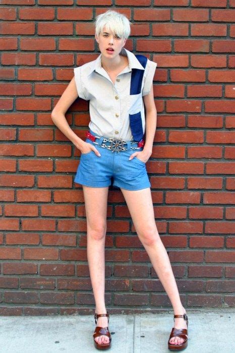 agyness deyn wearing beckerman tie top and shorts women with awsome style pinterest