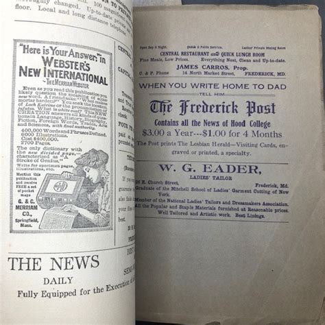 The Lesbian Herald Hood College 1905 1914 33 Issues Frederick