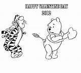 Winnie Pooh Coloring Pages Valentines sketch template