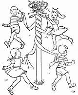 Coloring May Pages Maypole Activity Spring Getcolorings sketch template