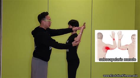 subscapularis stretch  stick  shoulder pain youtube