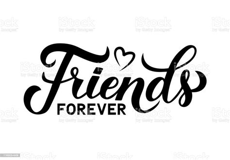 friends forever calligraphy hand lettering isolated on white friendship