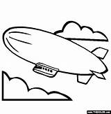 Coloring Blimp Pages Template Airship Hindenburg Zeppelin sketch template