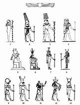Gods Goddesses Osiris Ptah Horus Thoth Amen Isis Hathor Escalera Seth Sitchin Deities Pharaoh Afterlife sketch template