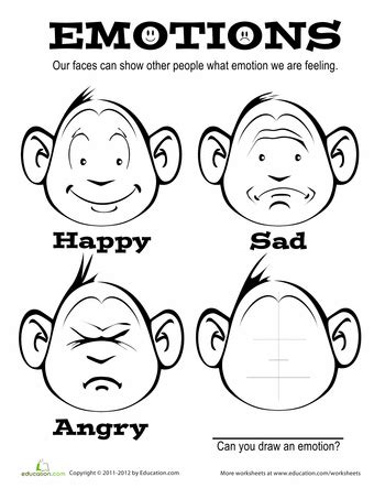 emotions coloring page worksheets  therapy