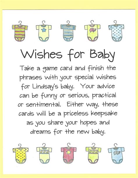 wishes  baby shower game easy baby shower games couples etsy