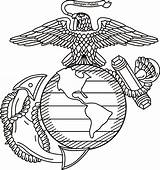 Marine Corps Usmc Drawing Logo Emblem Globe Anchor Eagle Military Getdrawings Tags Dog sketch template