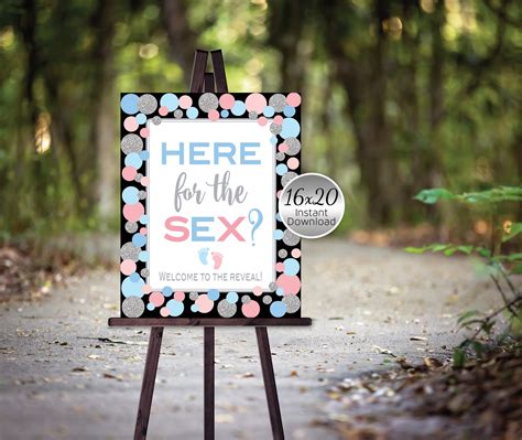 Here For The Sex Gender Reveal 16x20 Welcome Printable Sign Etsy