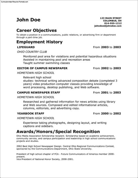 simple student resume template  samples examples format