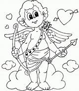 Valentine Coloring Cupid Printable Pages Valentines Cloud Kids Book Colouring Print Advertisement Coloringpagebook sketch template