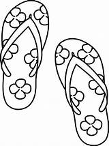 Flop Slipper Sandals Flops Clover Verano Kolorowanki Wecoloringpage Lipiec Infradito Chinelos sketch template