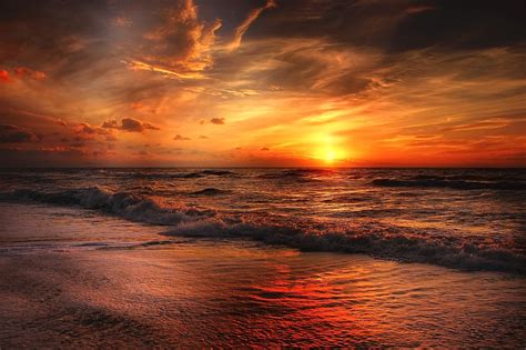sunset beach hd nature  wallpapers images backgrounds