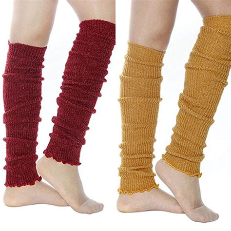 Winter Warm Long Leg Warmers Knit Ribbed Long Boots Comfortable Stretch