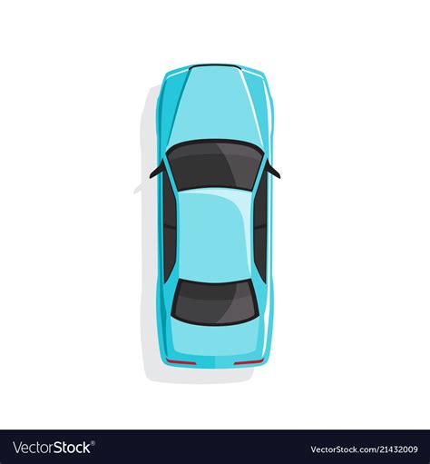 Blue Cartoon Car Top View Royalty Free Vector Image