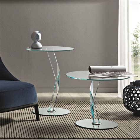 Bakkarat Glass Side Table By Tonelli Klarity Glass Furniture