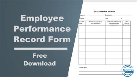 employee performance record form optimus performance