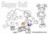Holi Colouring Festival Poster sketch template