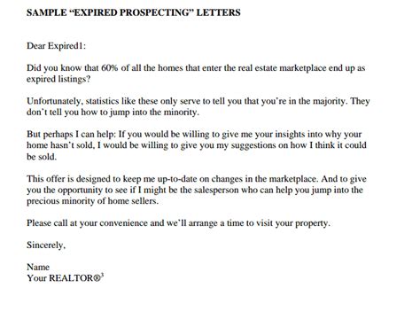 real estate prospecting letters samples academic