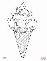 Coloring Ice Cream Cone Pages Printable Drawing Print Snow Color Template Desserts 332c Dot Paper Books sketch template