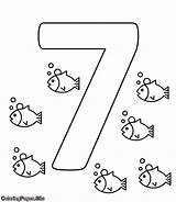 Number Coloring Seven sketch template