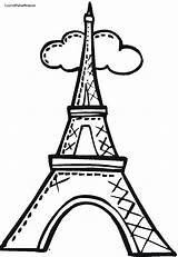 Eiffel Tower Coloring Drawing Easy Pages Kids Cartoon French Eifel Draw Drawings Choose Board Class France sketch template