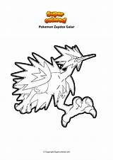 Pokemon Galar Zapdos Supercolored Coloriage Dibujo Aerodactyl Wolwerock Jigglypuff Electhor Coloriages sketch template