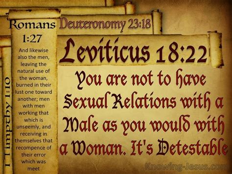 7 Bible Verses About Abominations Perverse Sexuality