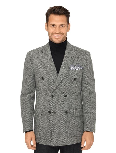 authentic harris tweed wool herringbone sport coat paul fredrick