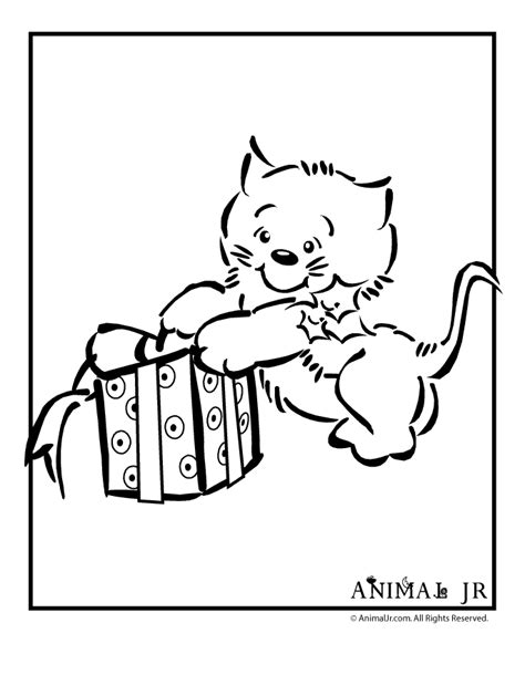 christmas coloring pages christmas kittens animal jr