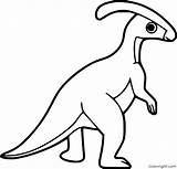 Parasaurolophus Coloring Pages Dinosaur Easy Simple Print Printable sketch template