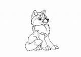 Coloring Wolf Baby Pages Cartoon sketch template