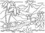 Mewarnai Pemandangan Alam Gunung Broonet Indah Sekitar Meletus sketch template