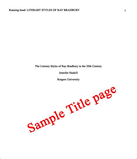 cover page format