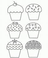 Cupcake Coloring Pages Template Muffin Printable Birthday Cupcakes Cup Kids Cake Sheets Happy Color Kleurplaat Embroidery B059 Drawing Sweet Print sketch template