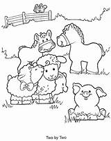 Coloring Farm Animals Pages Kids Preschoolers Getcolorings sketch template