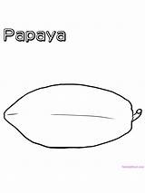 Coloring Papaya Print Pages Papan Pilih sketch template