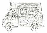 Van Ice Cream Printable Colouring sketch template