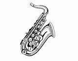 Saxophone Saxofone Sassofono Colorir Coloriage Coloritou Coloringcrew Imprimer Acolore Imprimir sketch template
