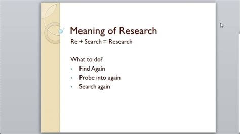 research meaning  significance  english youtube