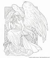 Coloring Angel Pages Angels Adult Adults Color Wings Coloriage Drawing Demon Demons Realistic Deviantart Fairies Colouring Fairy Books Ange Book sketch template