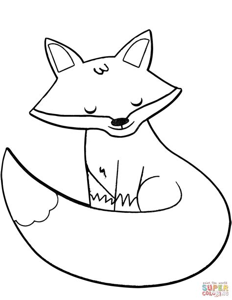 cartoon fox coloring page  printable coloring pages