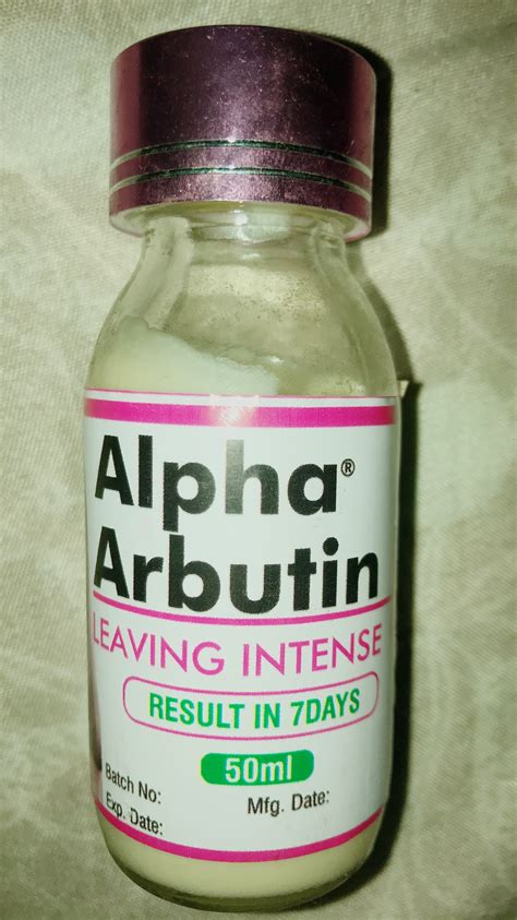 alpha arbutin leaving intense whitening results   days ml skin