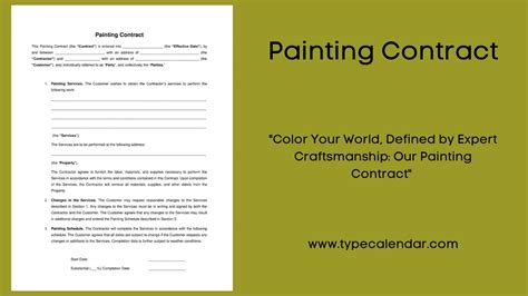 painting agreement template