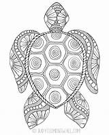 Coloring Pages Turtle Mandala Adult Sea Animal Favecrafts Gorgeous sketch template