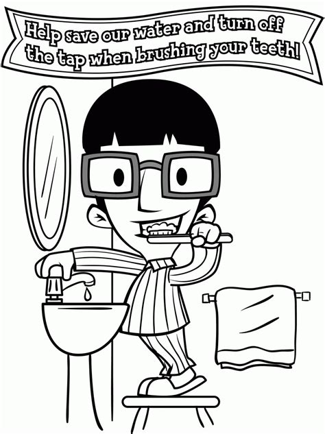 brush  teeth coloring page