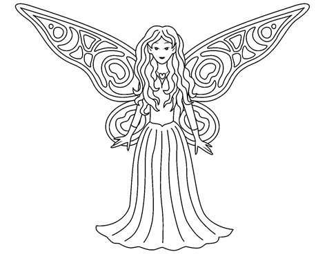 simple fairy coloring pages  getdrawings