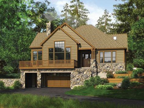 mountain house plan designed   front sloping lot mountain house plans house plans