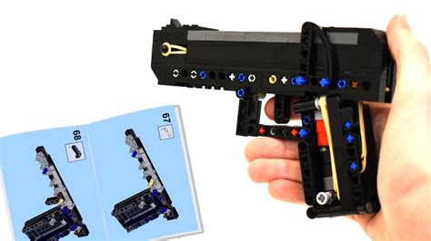 working lego pistol   studs wide tutorial youtube